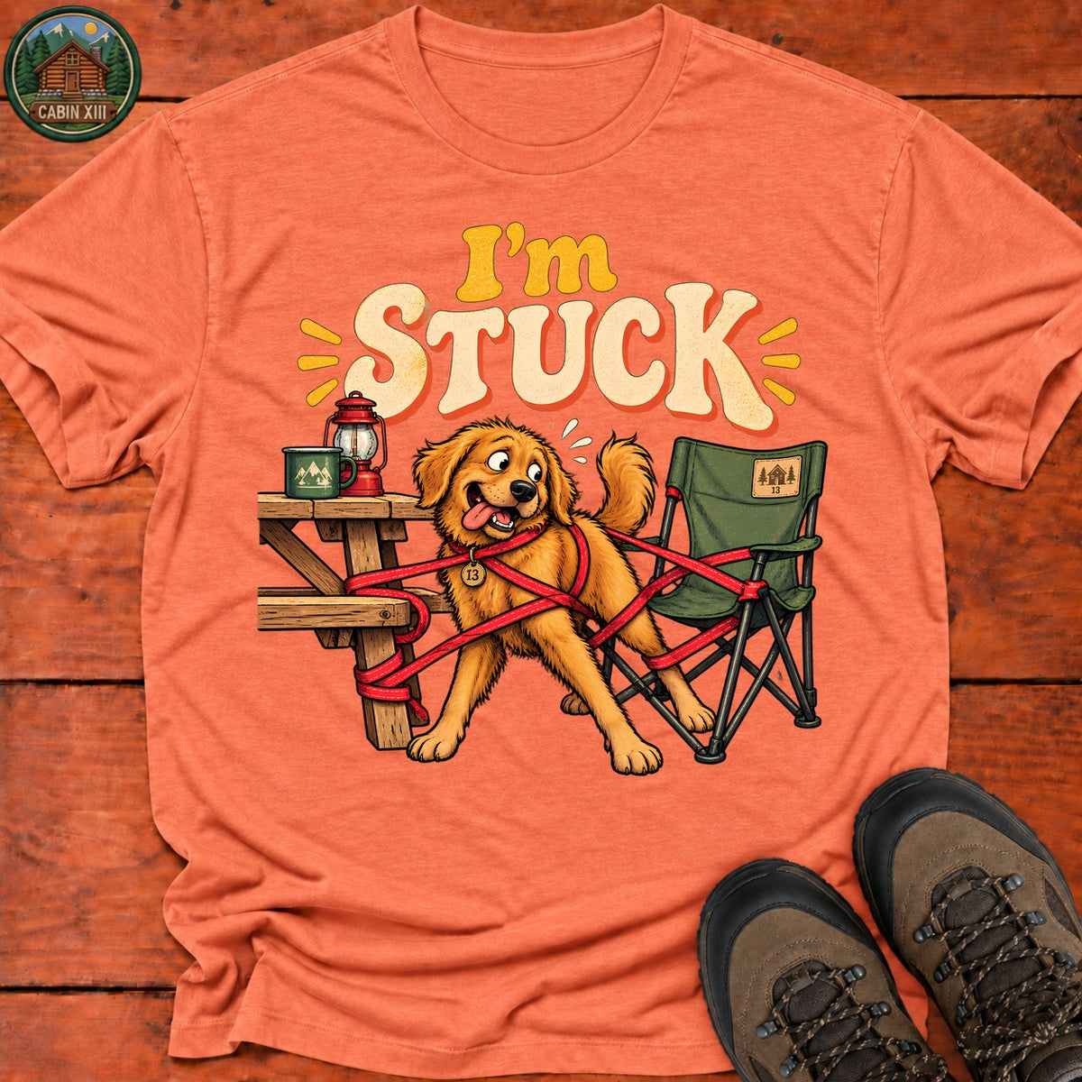 I'm Stuck T-Shirt — Heather Orange