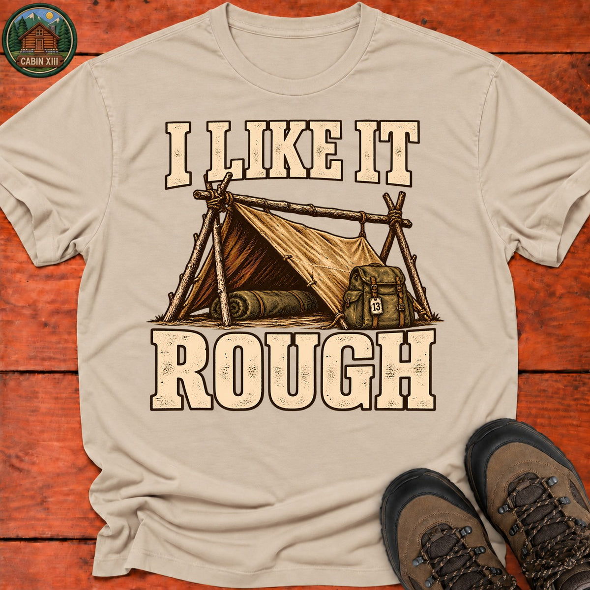 I Like It Rough Half Color T-Shirt — Sand