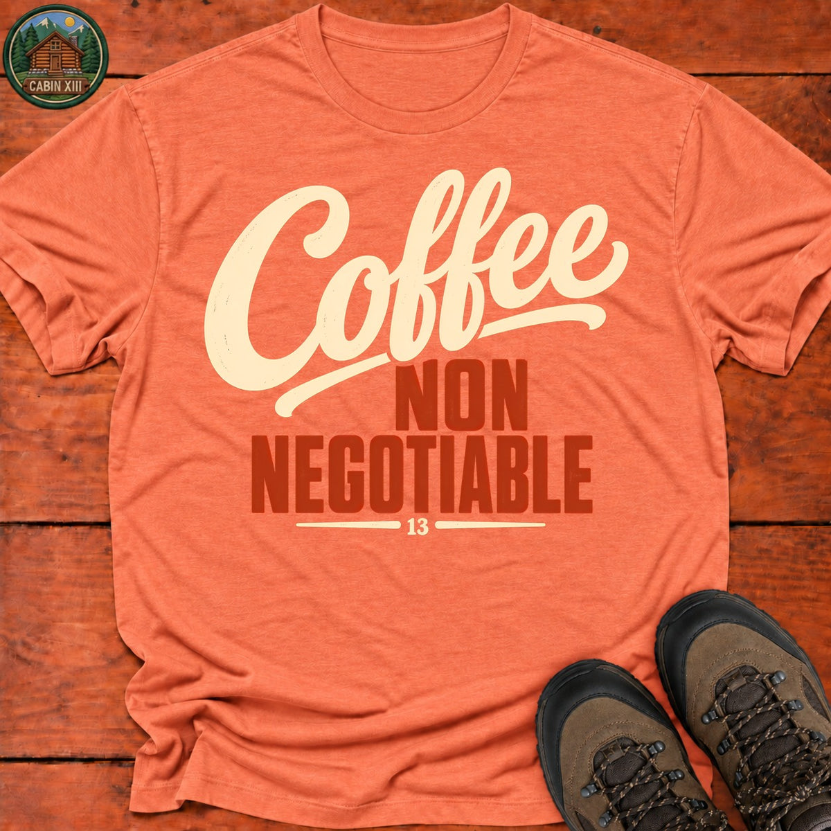Coffee Non Negotiable T-Shirt — Heather Orange