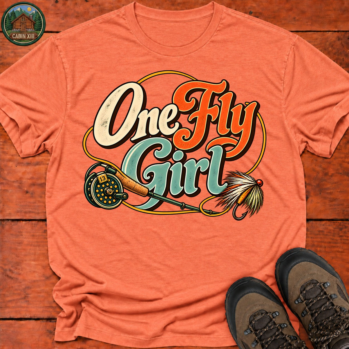 One Fly Girl T-Shirt — Heather Orange