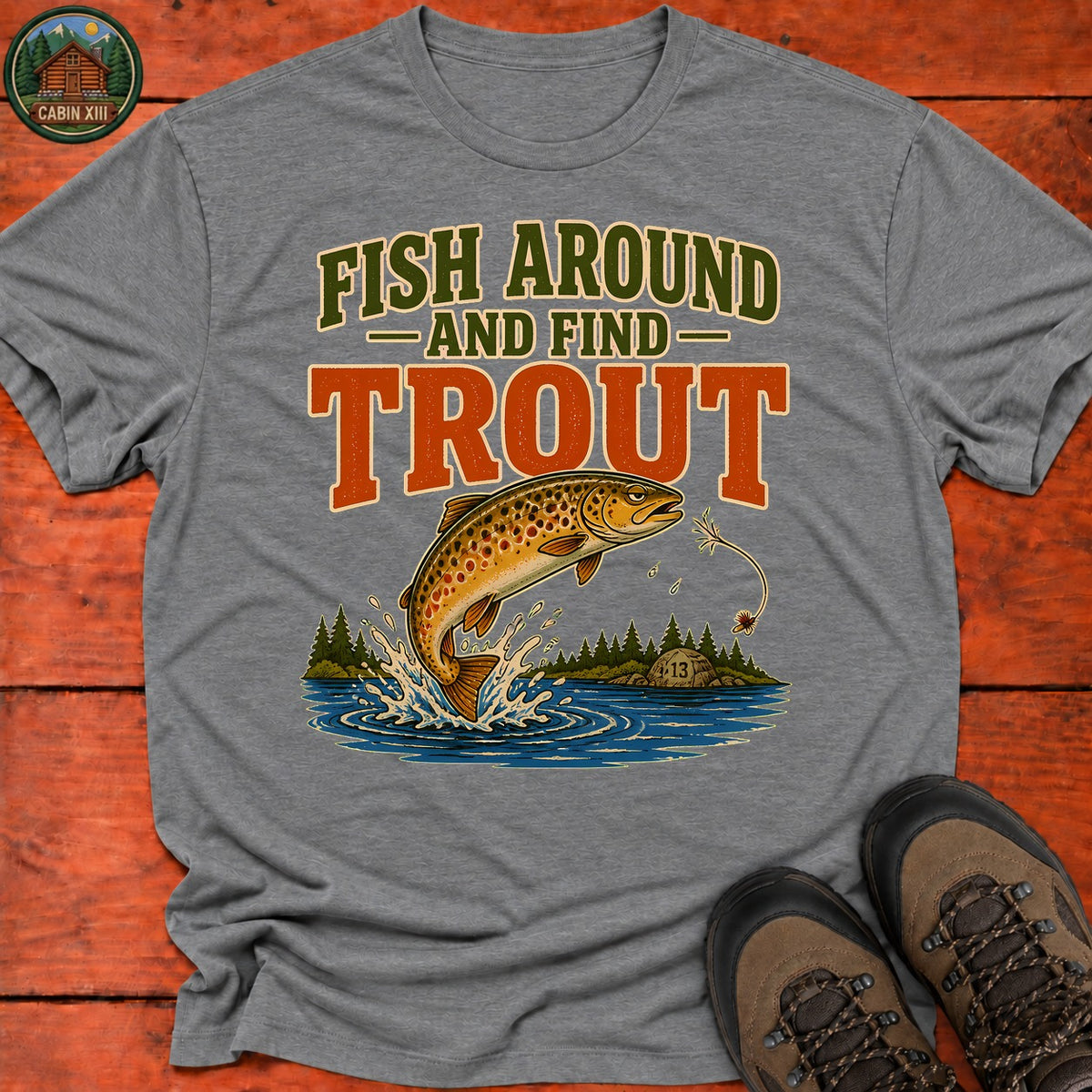 Fish Around T-Shirt — Graphite Heather
