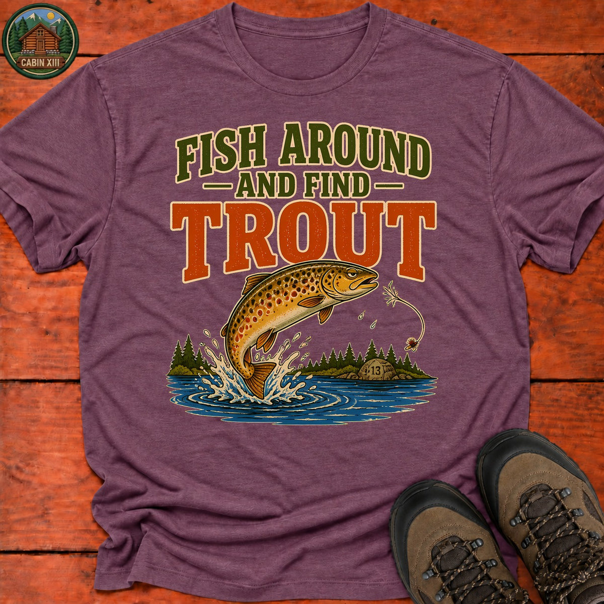 Fish Around T-Shirt — Heather Maroon