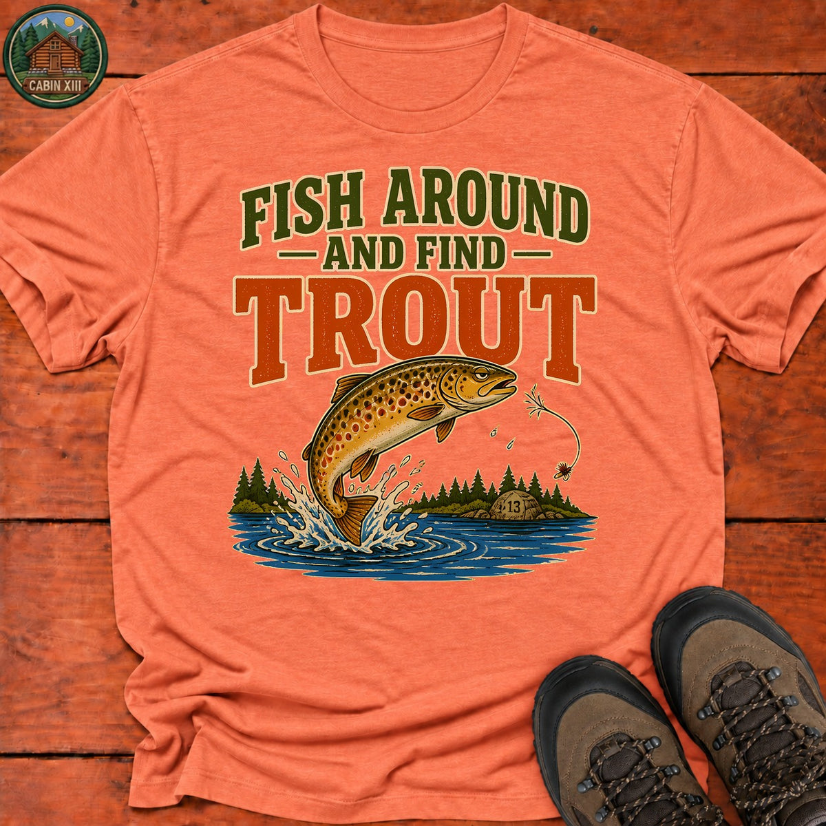 Fish Around T-Shirt — Heather Orange