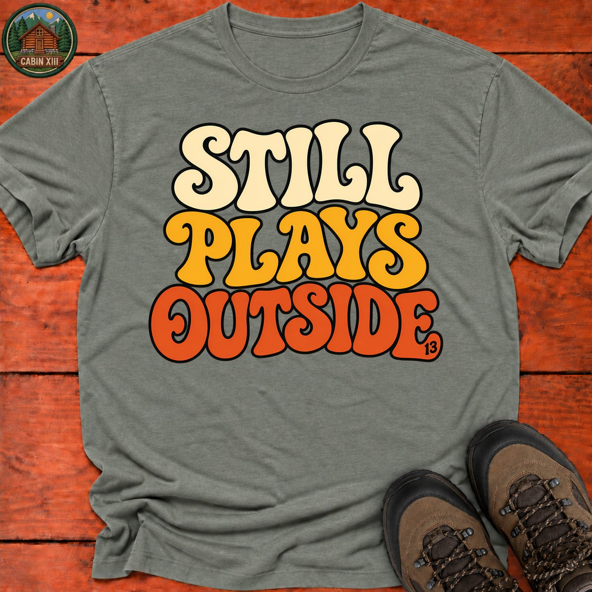 Still Plays Outside T-Shirt — Heather Military Green