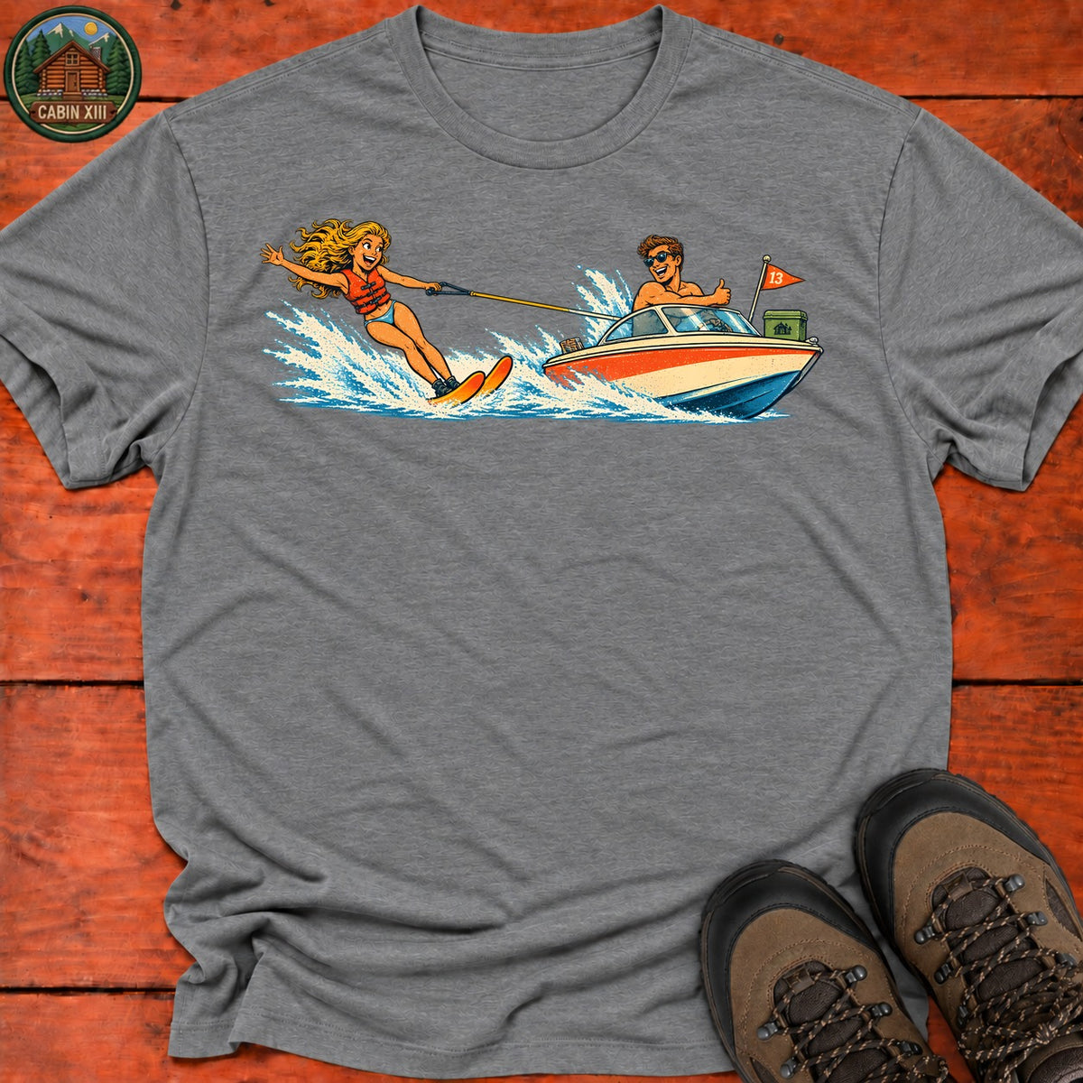 Waterskiing T-Shirt — Graphite Heather
