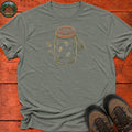 Firefly Lantern Line Art T-Shirt — Heather Military Green