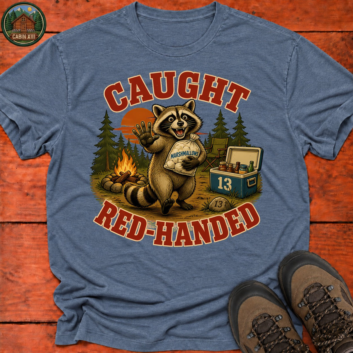 Caught Red Handed T-Shirt — Heather Indigo