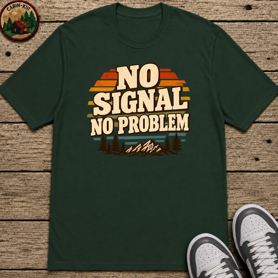 No Signal No Problem Kids T-Shirt — Forest Green