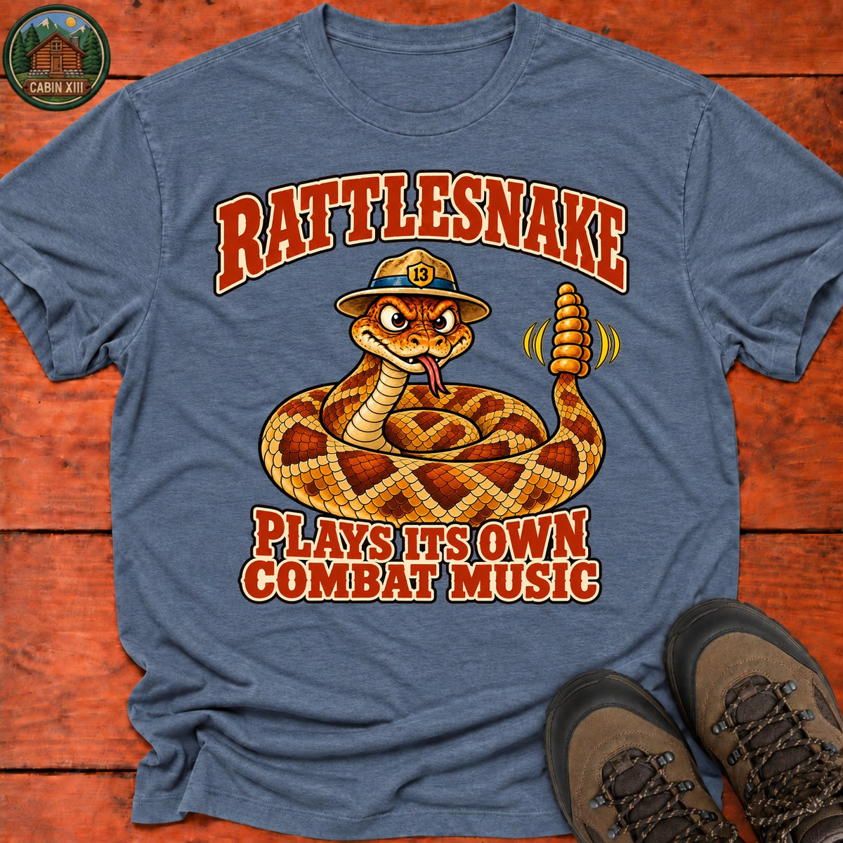 Rattlesnake T-Shirt — Heather Indigo