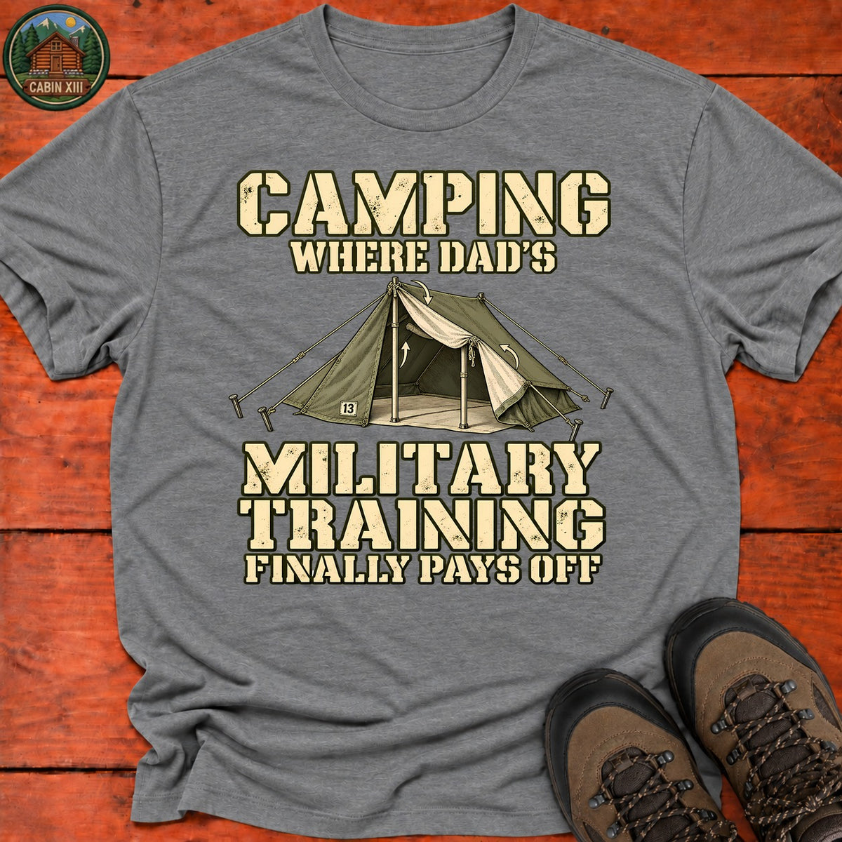 Dad's Military Training T-Shirt — Graphite Heather