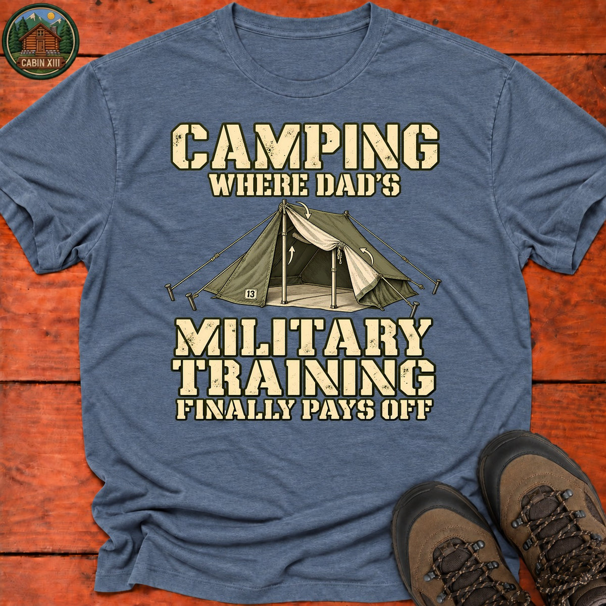 Dad's Military Training T-Shirt — Heather Indigo