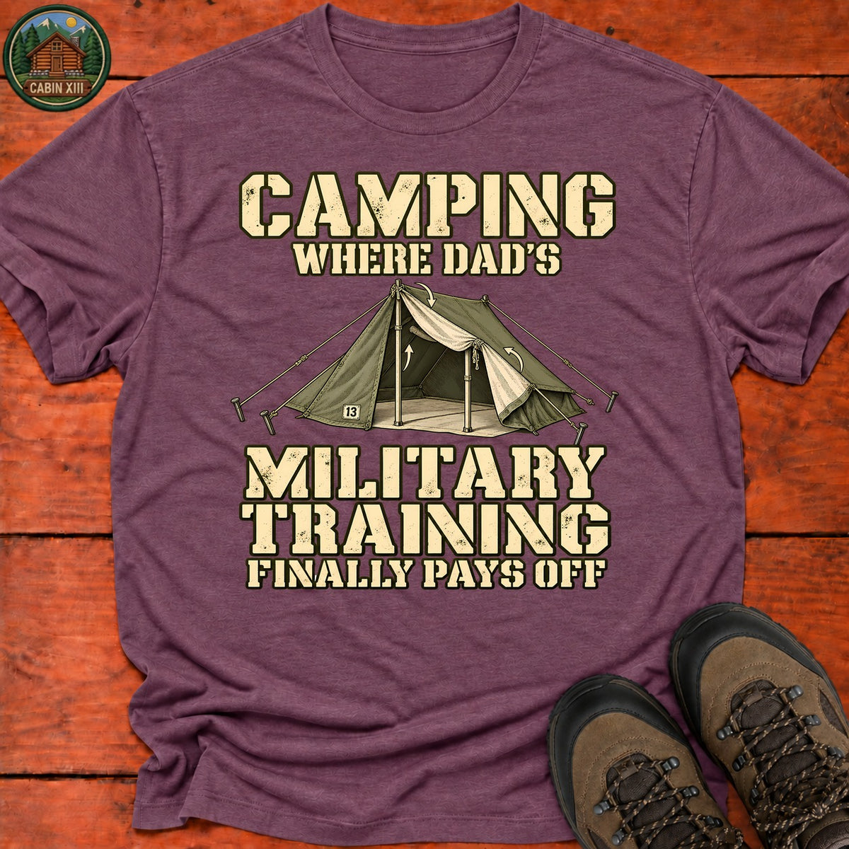 Dad's Military Training T-Shirt — Heather Maroon