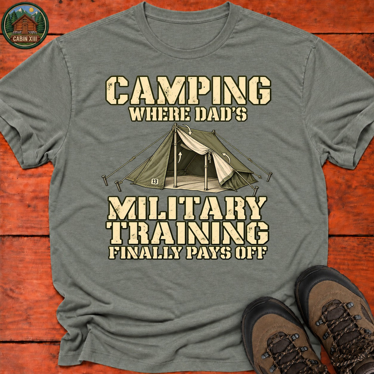 Dad's Military Training T-Shirt — Heather Military Green