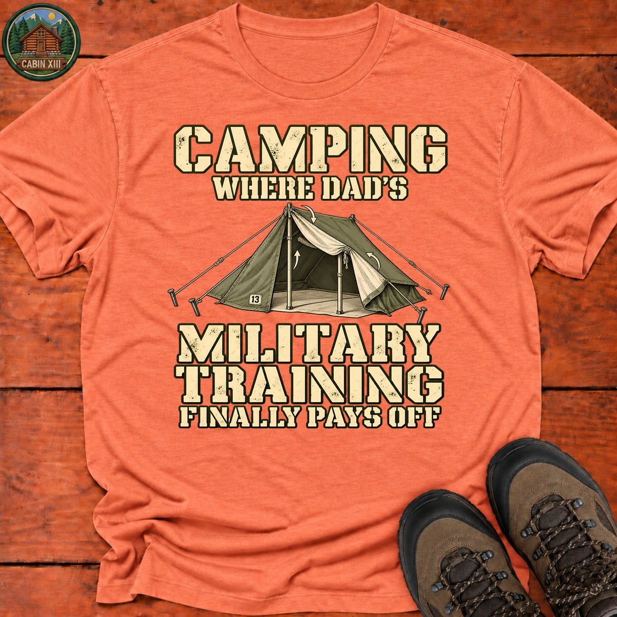 Dad's Military Training T-Shirt — Heather Orange