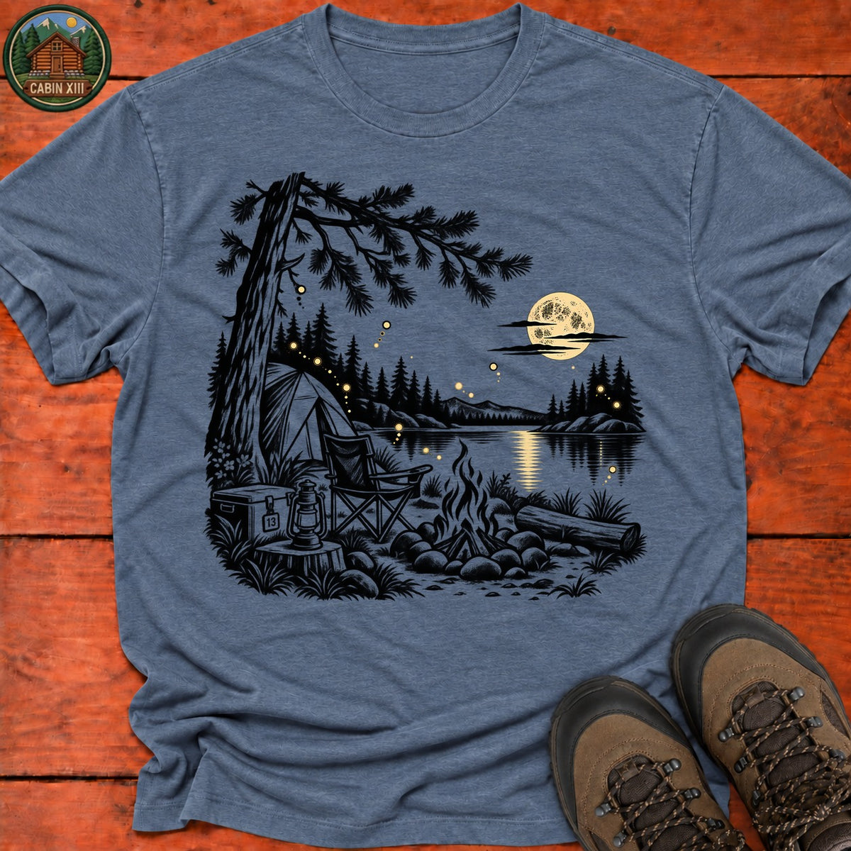 Lakeside Fireflies T-Shirt — Heather Indigo