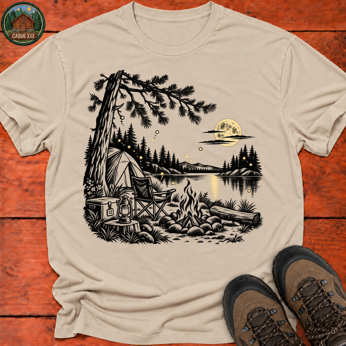 Lakeside Fireflies T-Shirt — Sand